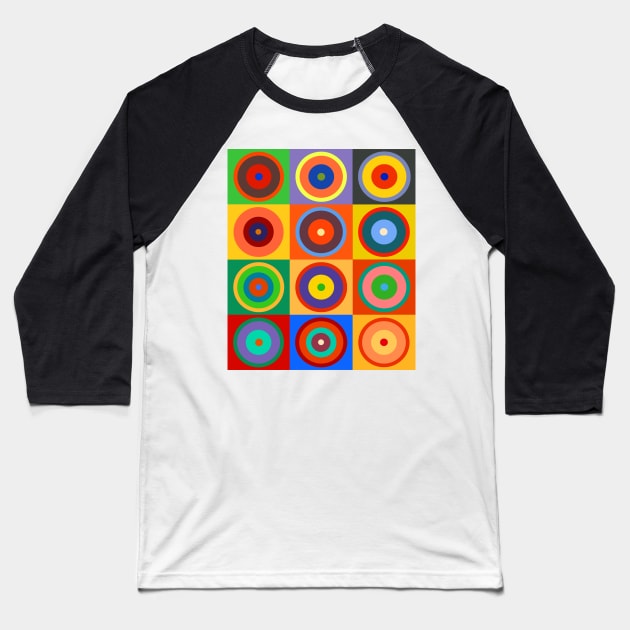 Op Art #5 Kandinsky Baseball T-Shirt by RockettGraph1cs